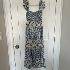 Eyelet Blue and White Dress